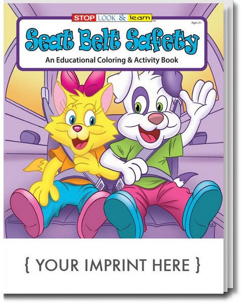 SC0224 Buckle Up for Safety Coloring and Activity BOOK With Custom Imp